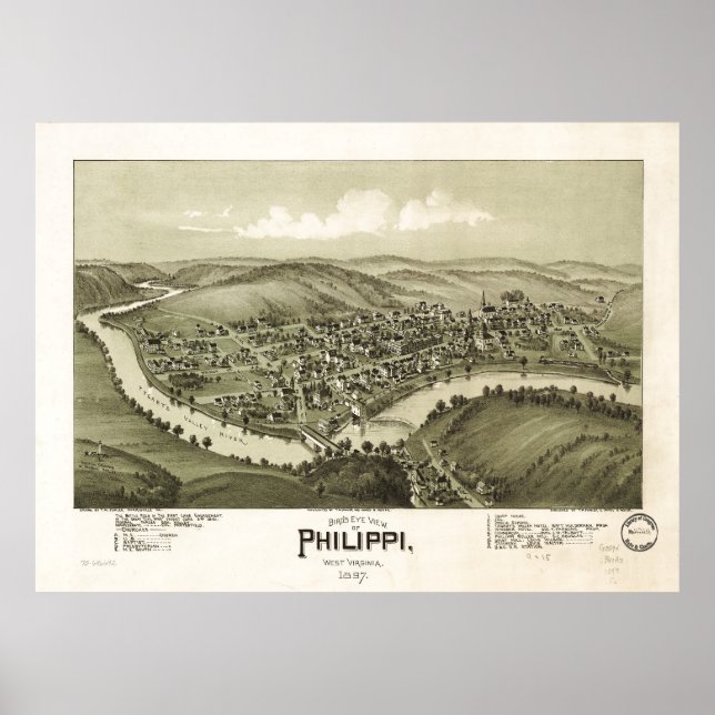 Bird's eye view of Philippi, West Virginia (1897) Poster (Front)