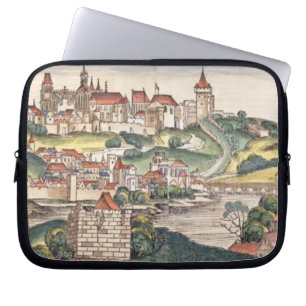 Bird's Eye View of Prague from the Nuremberg Chron Laptop Sleeve