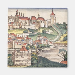 Bird's Eye View of Prague from the Nuremberg Chron Magnet