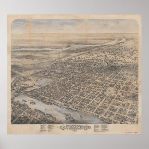 Bird's-Eye View of Sacramento 1870 Poster