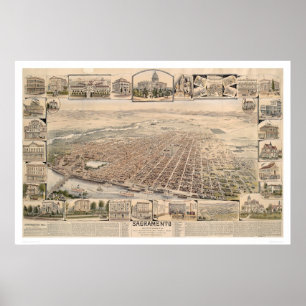 Bird's eye view of Sacramento, Calif. (1293) Poster