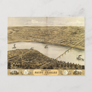 Bird's Eye View of Saint Charles, Missouri (1869) Postcard