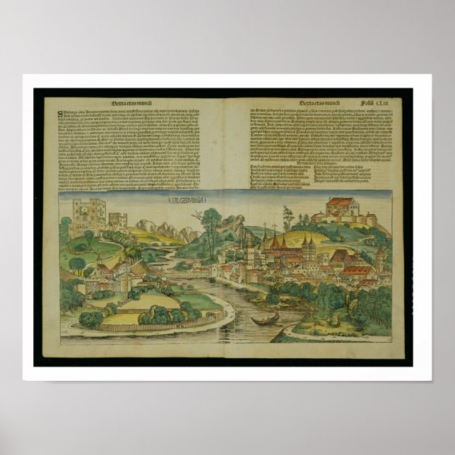 Bird's Eye View of Salzburg from the Nuremberg Chr Poster (Front)