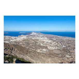 Bird's Eye View of Santorini Island, Greece Photo Print