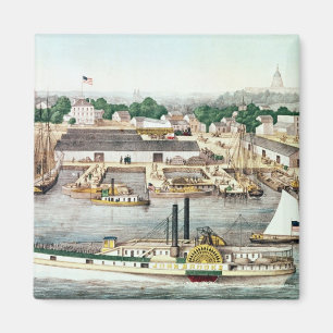 Bird's Eye View of Sixth Street Wharf Magnet