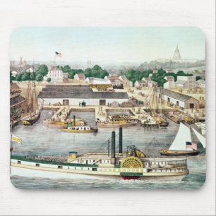 Bird's Eye View of Sixth Street Wharf Mouse Pad