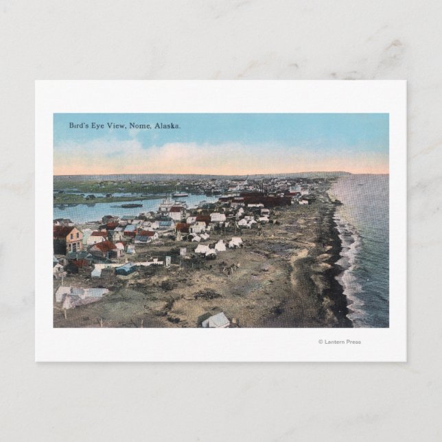 Bird's Eye View of TownNome, AK Postcard (Front)