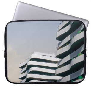 BIRD'S EYE VIEW OF TWO TOWER BUILDINGS LAPTOP SLEEVE