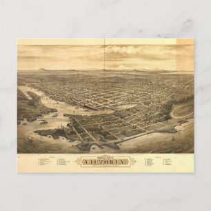 Bird's Eye View of Victoria, British Columbia, Can Postcard
