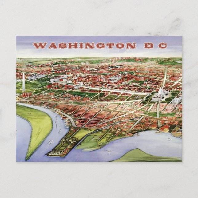 Bird's-eye view of Washington, D.C. (1901) Postcard (Front)