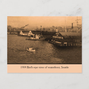 Bird's-eye view of waterfront, Seattle Postcard