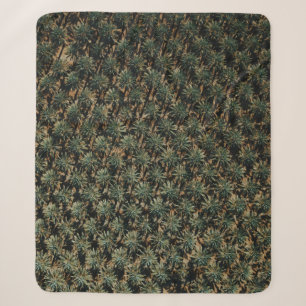 Bird's eye view photography of palm trees sherpa blanket