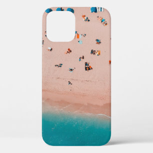 BIRD'S EYE VIEW PHOTOGRAPHY OF PEOPLE IN SEASHORE iPhone 12 CASE