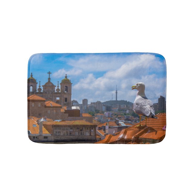 Birds Eye View Rooftops of Portugal Bath Mat (Front)