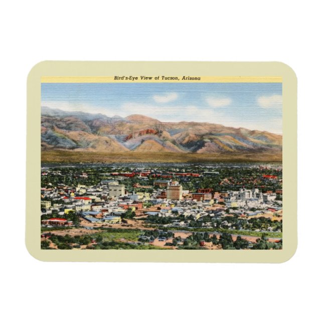 Bird's Eye View Tucson, Arizona Vintage  Magnet (Horizontal)