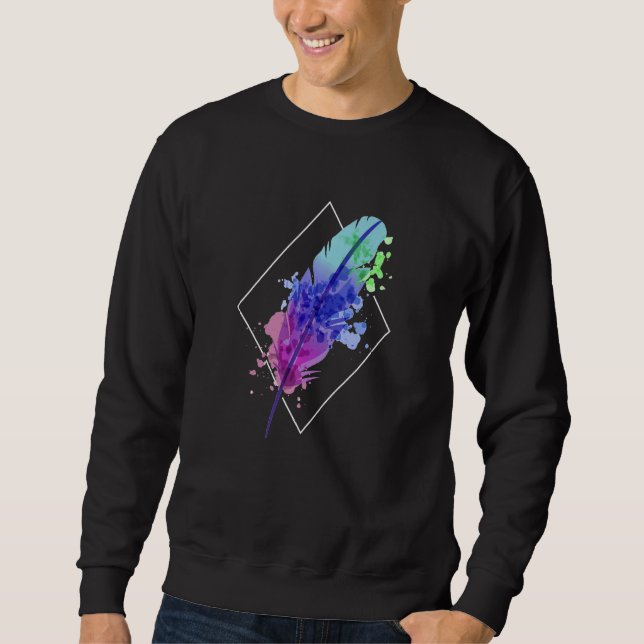 Birds Feather Colorful  Bird Lover  Ornithologist  Sweatshirt (Front)