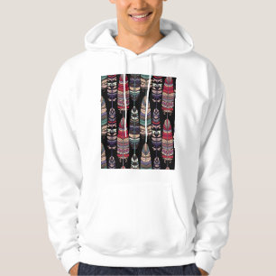 Birds Feathers Tribal Art Seamless Hoodie