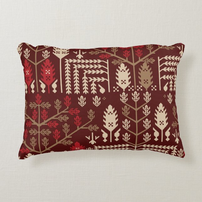 Birds Flowers Dark Blue Pattern Decorative Cushion (Front)