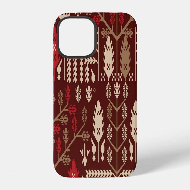 Birds Flowers Dark Blue Pattern iPhone Case (Back)