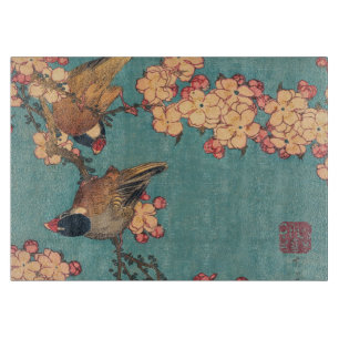 Birds Flowers Hokusai Japanese Art Cutting Board