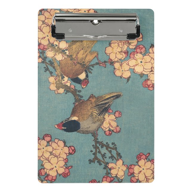 Birds Flowers Hokusai Japanese Art Mini Clipboard (Front)