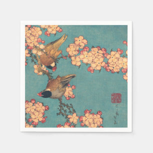 Birds Flowers Hokusai Japanese Art Napkin