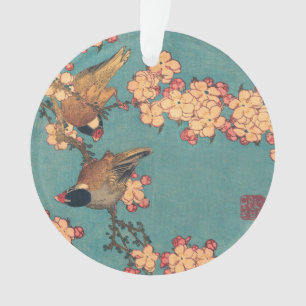 Birds Flowers Hokusai Japanese Art Ornament