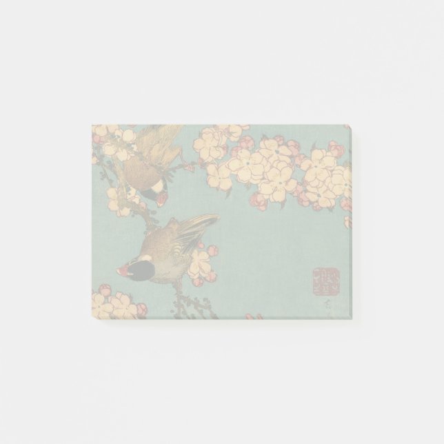Birds Flowers Hokusai Japanese Art Post-it Notes (Front)