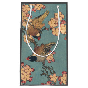 Birds Flowers Hokusai Japanese Art Small Gift Bag