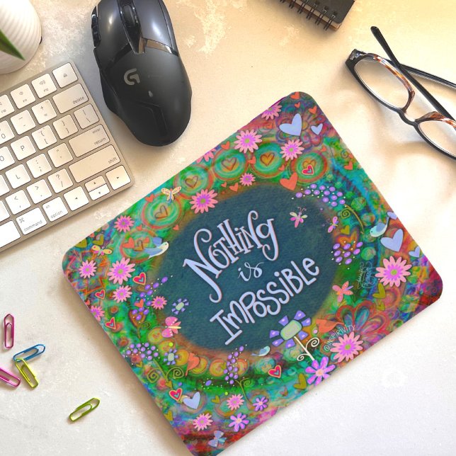 Birds Flowers Inspiring Quote Pretty Fun Mouse Pad (Creator Uploaded)
