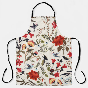 Birds & Flowers: Seamless Floral Design Apron