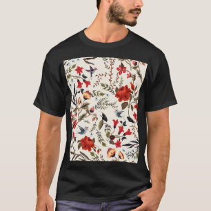 Birds & Flowers: Seamless Floral Design T-Shirt