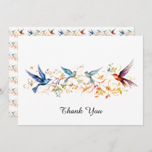 Birds flying  graphics pattern thank you card