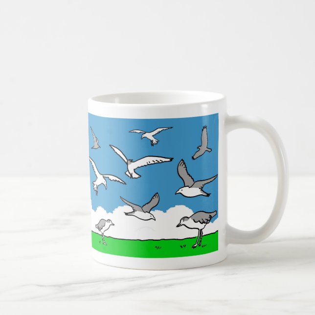 Birds flying high coffee mug (Right)