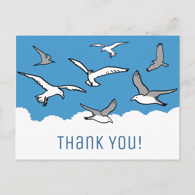 Birds Flying High with a Thank You Message. Postcard (Front)