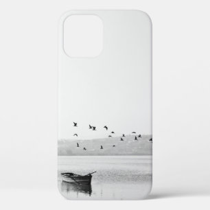 BIRDS FLYING OVER BOAT iPhone 12 CASE