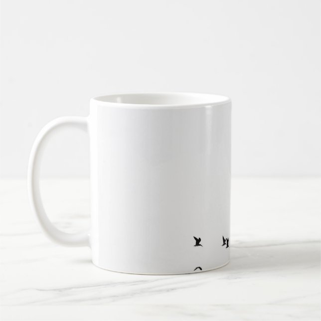 BIRDS FLYING OVER BOAT COFFEE MUG (Left)