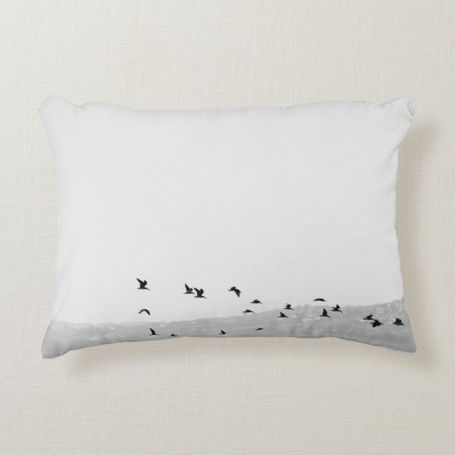 BIRDS FLYING OVER BOAT DECORATIVE CUSHION (Front)