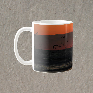 Birds Flying Over Ocean Photograph Coffee Mug