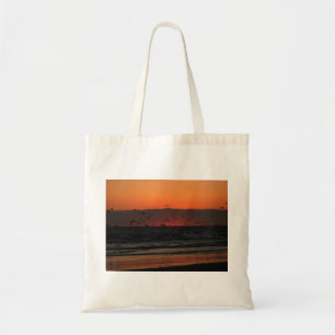 Birds Flying Over Ocean Sunrise Tote Bag