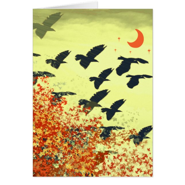 Birds Flying Red Moon (Front)