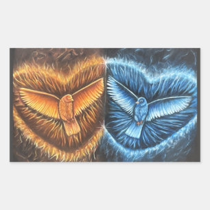 Birds Flying Together- Rectangular Sticker