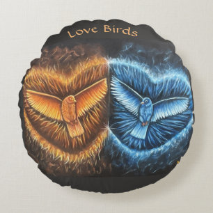 Birds Flying Together- Round Cushion