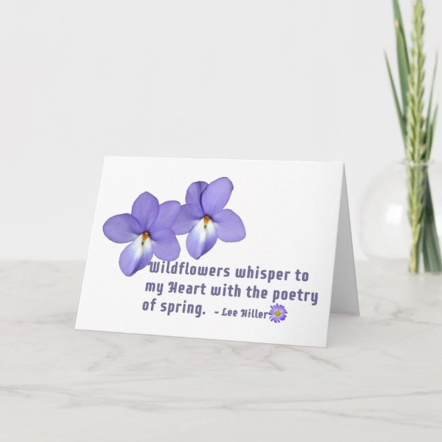 Bird's Foot Violets Wildflowers Quote Thank You Card (Front)
