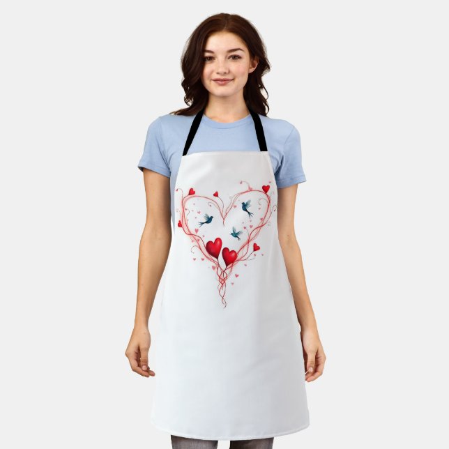 Birds for Valentine's Day Apron (Worn)