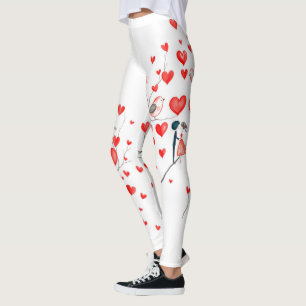 Birds for Valentine's Day Leggings