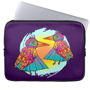 Birds full of colour laptop sleeve