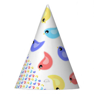 Birds fun colourful easter party hat