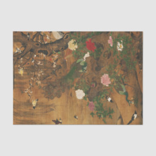 Birds Gather under the Spring Willow  Decoupage Tissue Paper