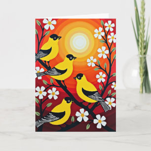 Birds Graphic Birthday Card